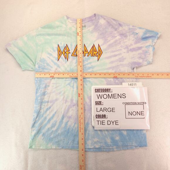 Def Leppard Band Graphic Short Sleeve T Shirt Womens Size Large L Tie Dye - Picture 5 of 9
